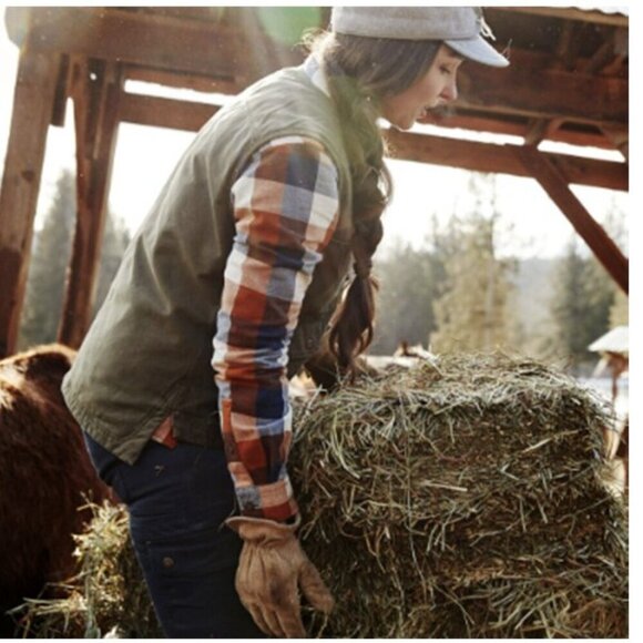 Duluth Trading Co Women's Can-Do Canvas Work Cotton Olive Barn Vest - Picture 4 of 11